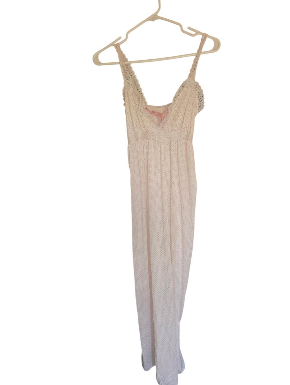 Women’s Cream Lace-Trim Long Nightgown